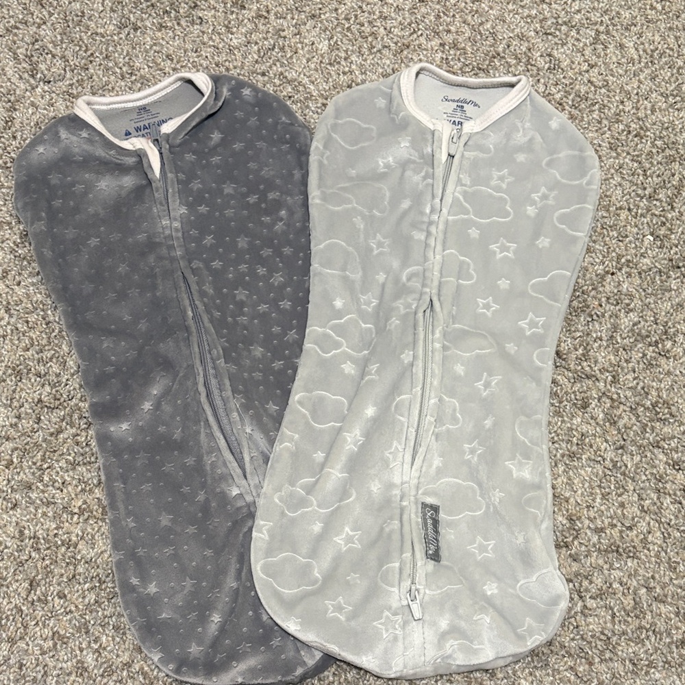 Gray and Light Gray Baby Swaddle Set